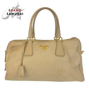Prada Beige Pink Tan leather handbag shoulder bag